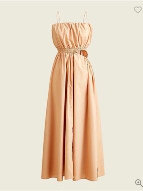 J. Crew Peach Spaghetti-Strap Maxi Dress with Side Cutout